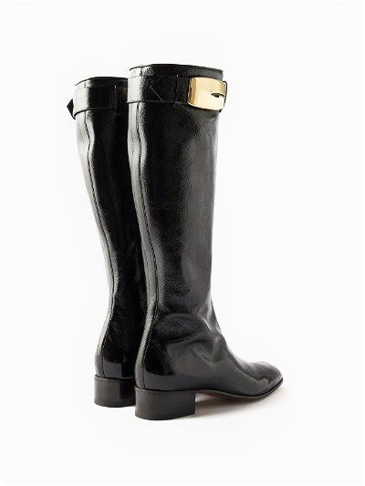 Gucci Retro G Leather Knee Boots