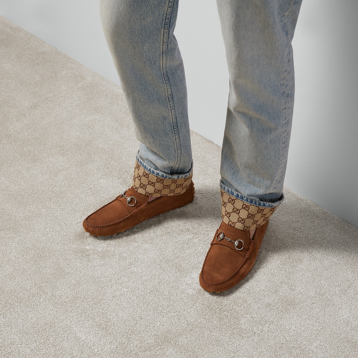 Gucci Horsebit Suede Drivers