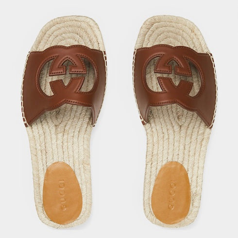 Gucci Interlocking G Cut Out Slide Sandals