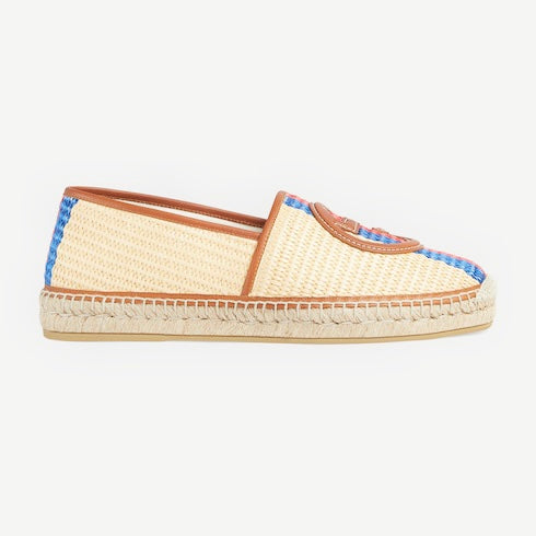 Gucci Raffia Interlocking G Web Espadrilles