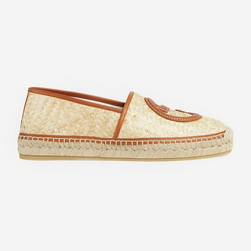 Gucci Raffia Interlocking G Espadrilles