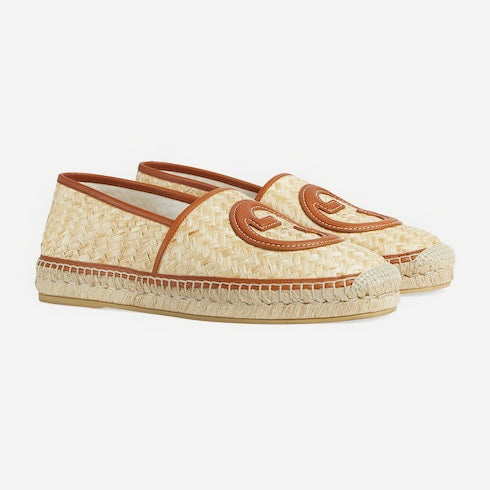 Gucci Raffia Interlocking G Espadrilles