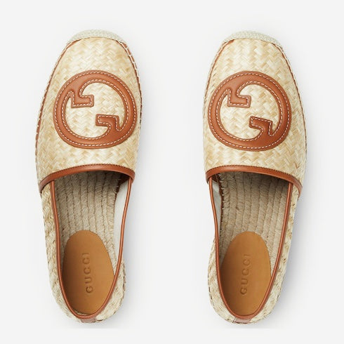 Gucci Raffia Interlocking G Espadrilles