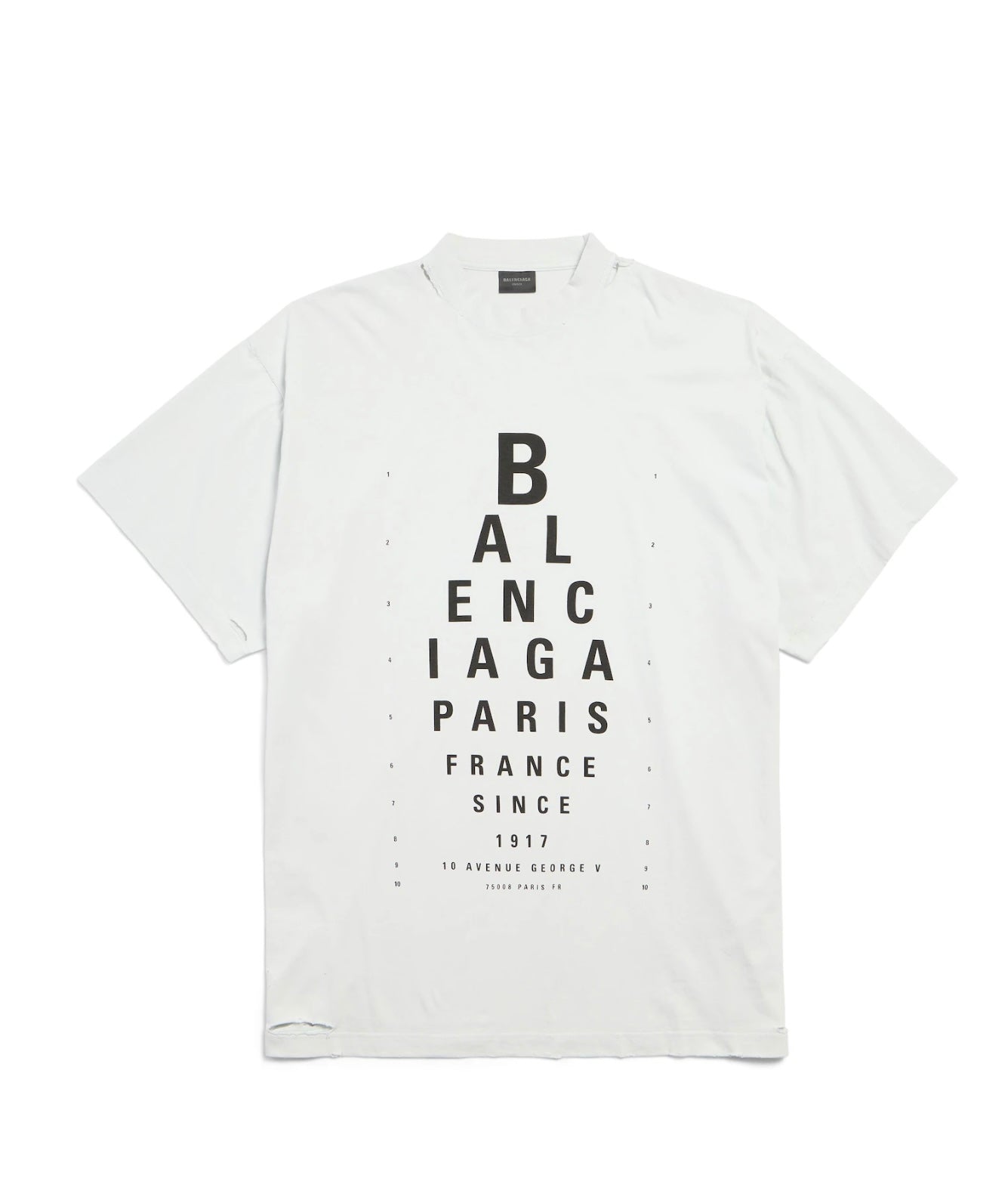 BALENCIAGA WOMEN’S OPTICAL T-SHIRT OVERSIZED IN WHITE