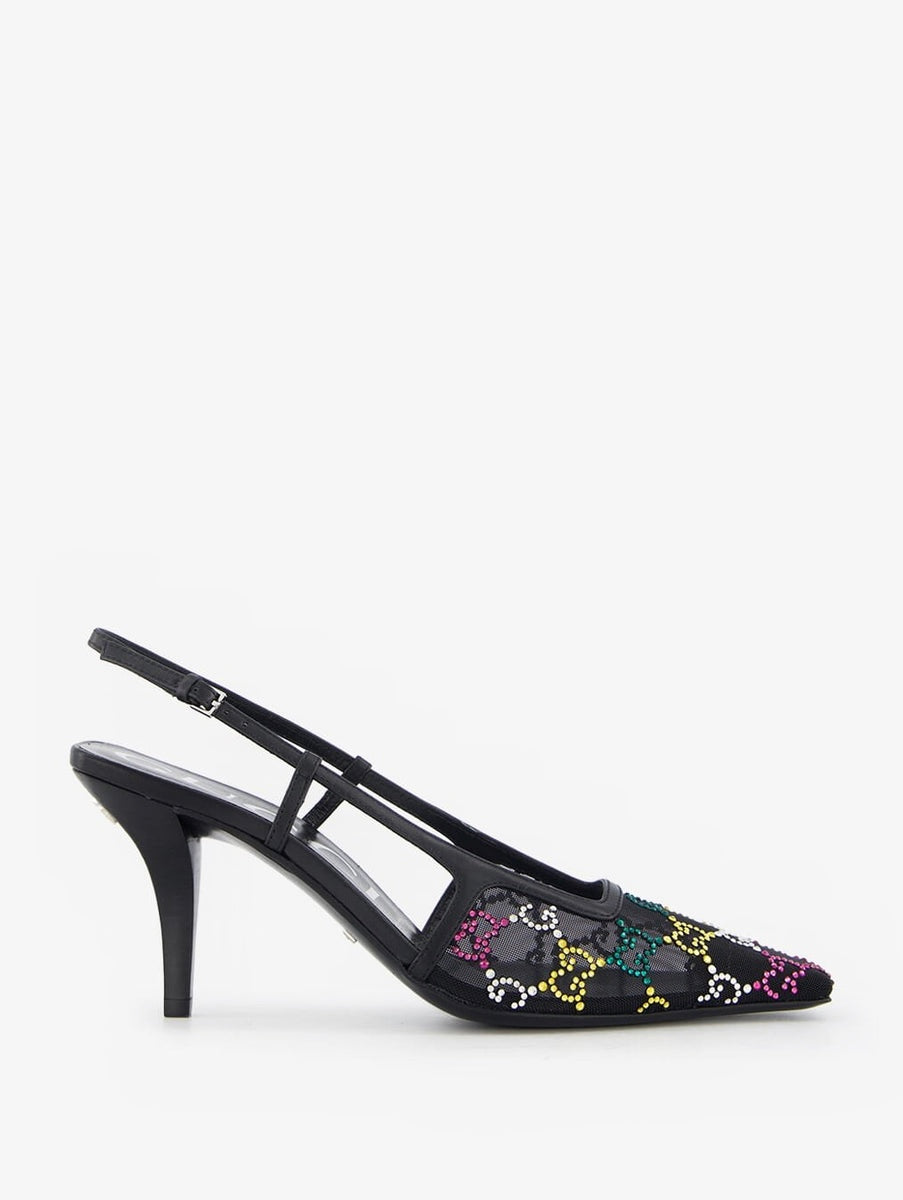 Gucci GG Micro Mesh Slingback Pumps