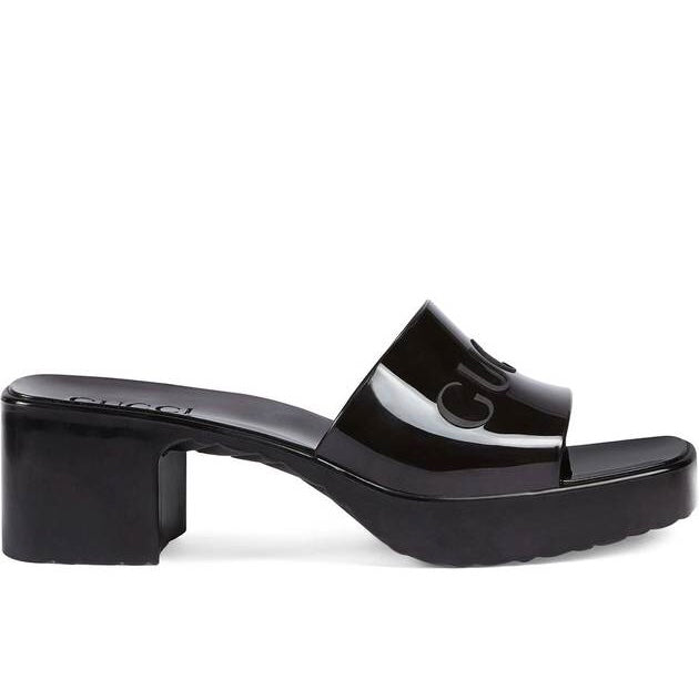 Gucci Logo Rubber Slide Sandals