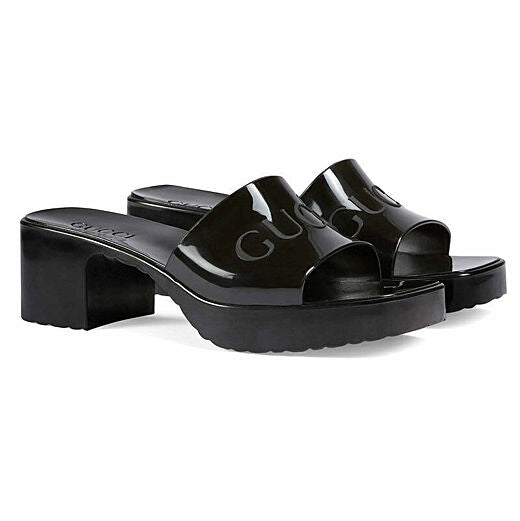 Gucci Logo Rubber Slide Sandals