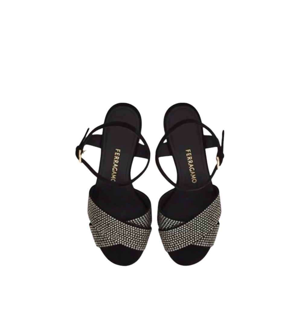 Ferragamo Crystal Platform Sandal