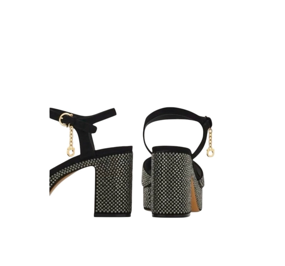 Ferragamo Crystal Platform Sandal