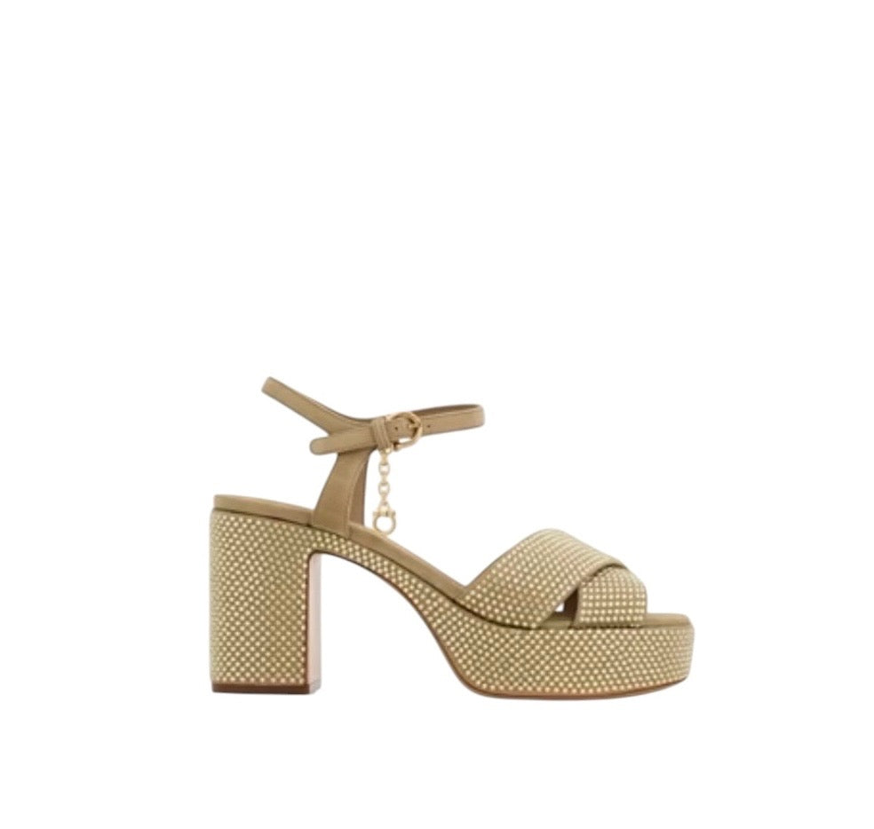 Ferragamo Crystal Platform Sandal