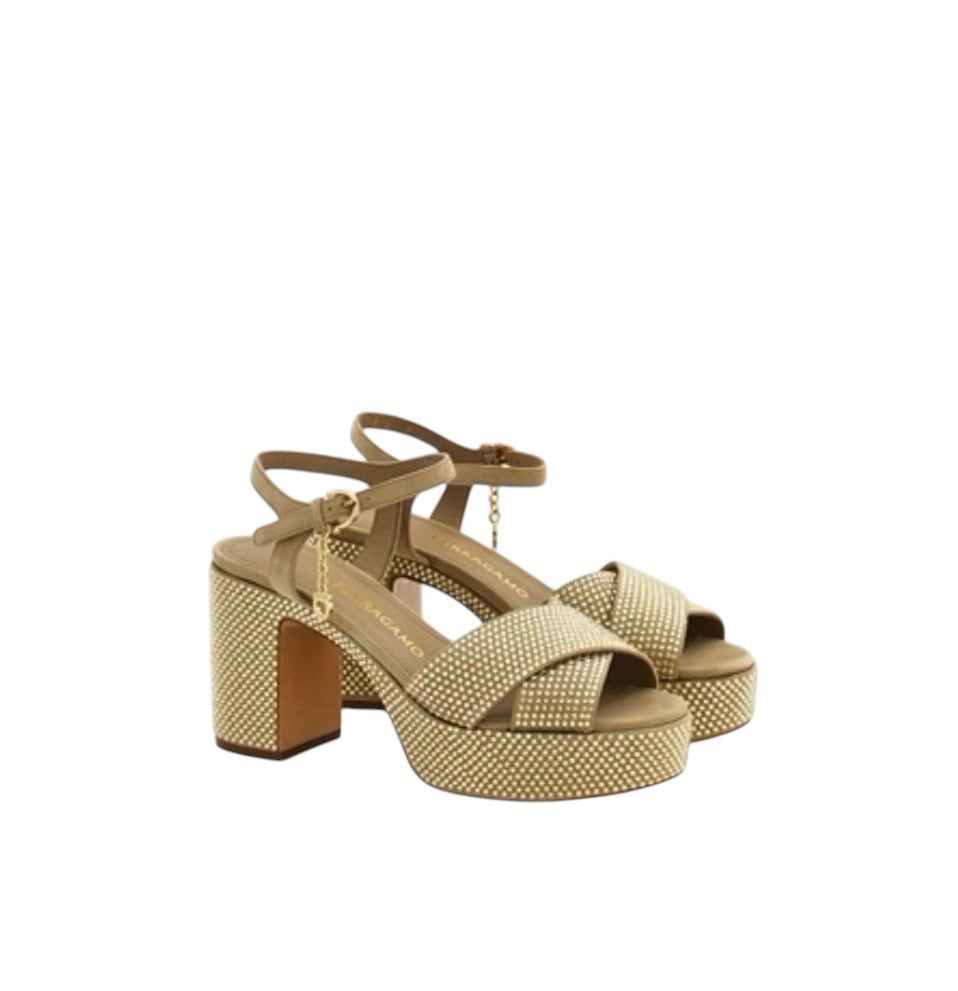 Ferragamo Crystal Platform Sandal