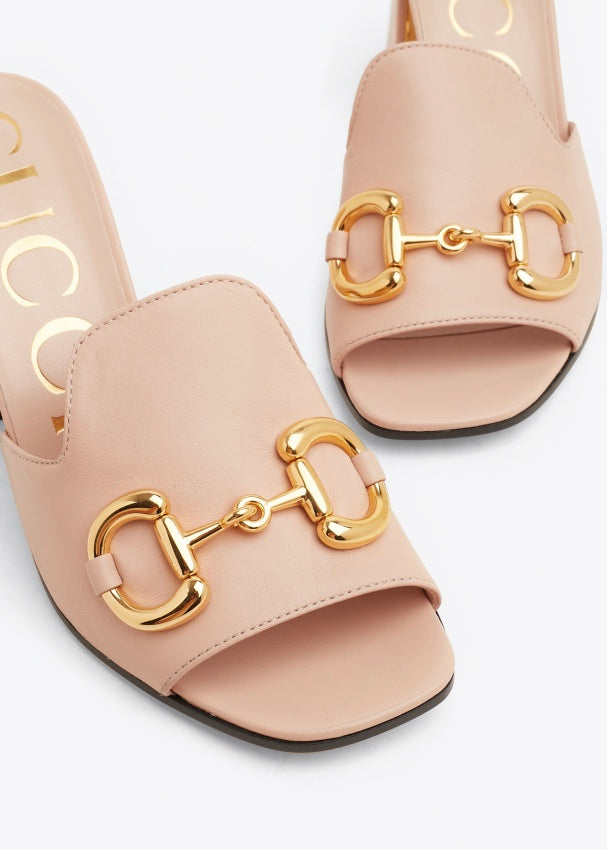 Gucci Horsebit Heel Mules in Pink