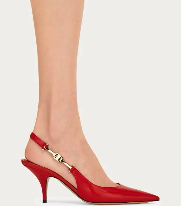 Ferragamo F Buckle Slingback Pumps