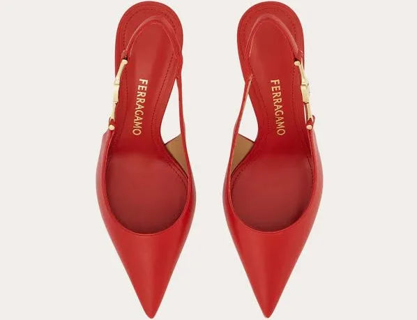 Ferragamo F Buckle Slingback Pumps