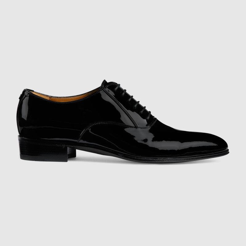 Gucci Double G Lace Up Patent Shoes