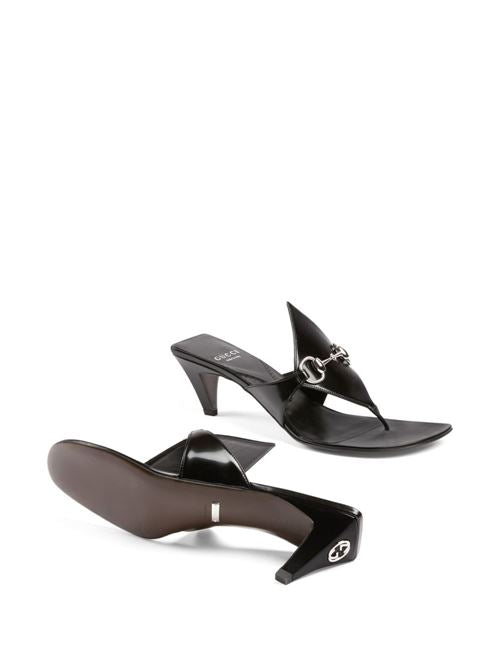 Gucci Horsebit Metallic Thong Sandals