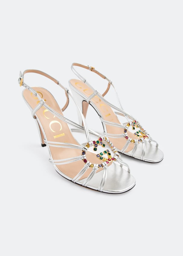 Gucci Interlocking G Crystals Sandals