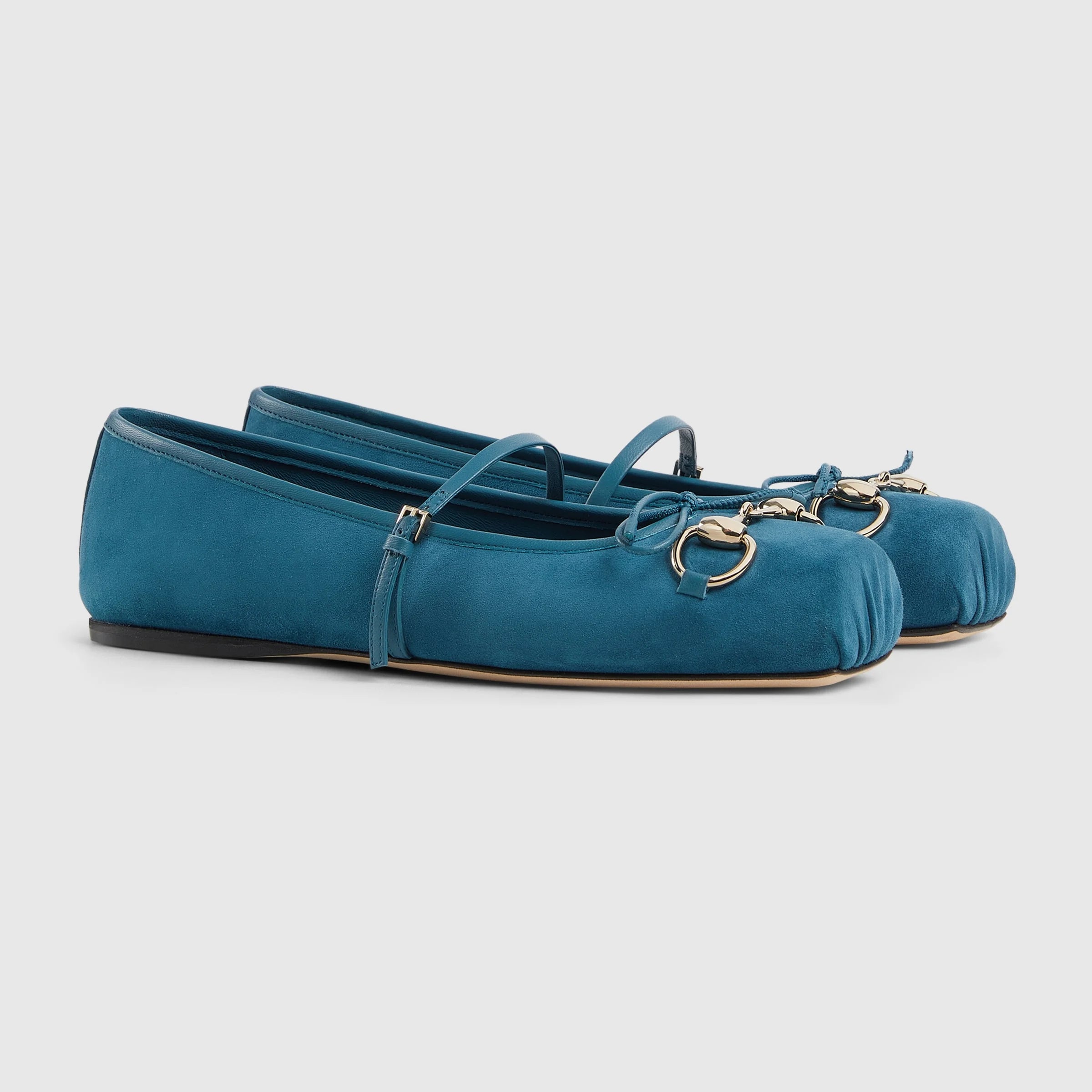 Gucci Horsebit Suede Ballet Flats