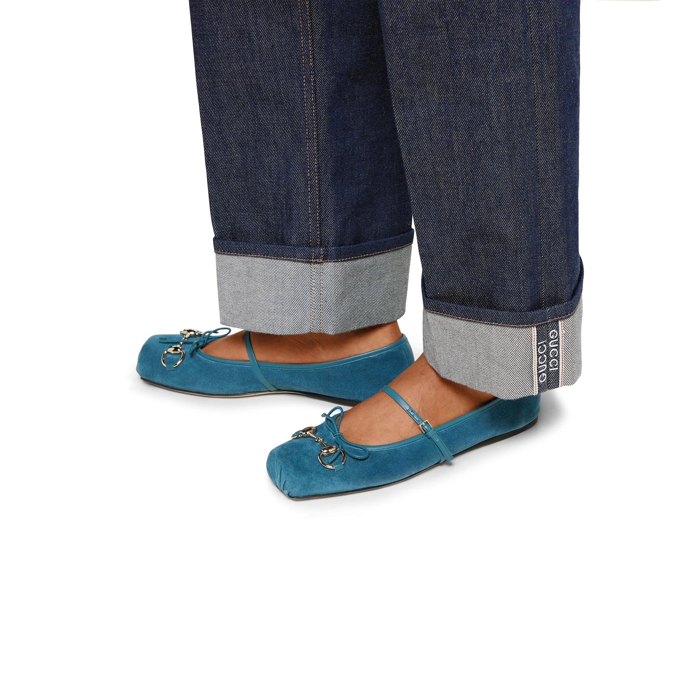 Gucci Horsebit Suede Ballet Flats
