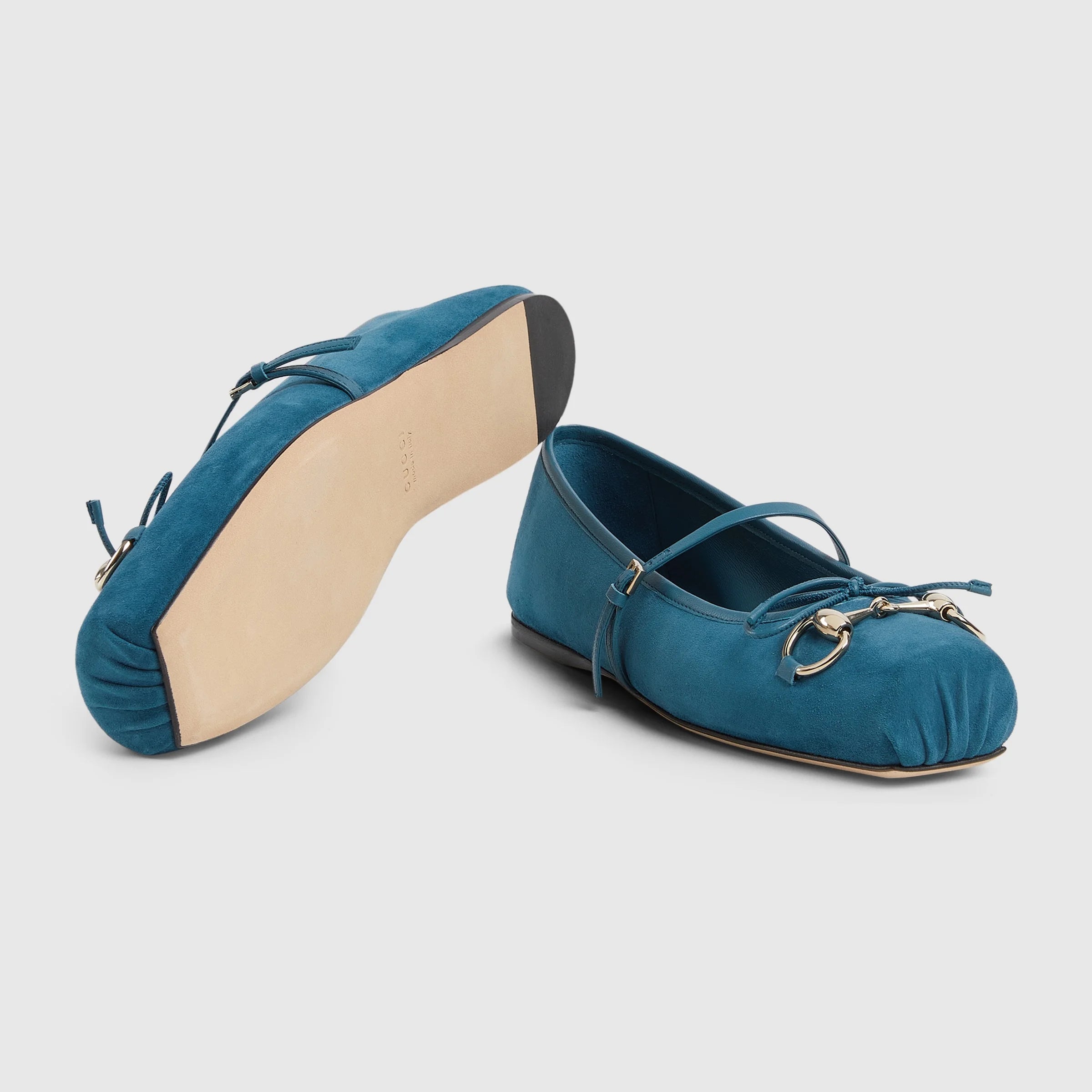 Gucci Horsebit Suede Ballet Flats