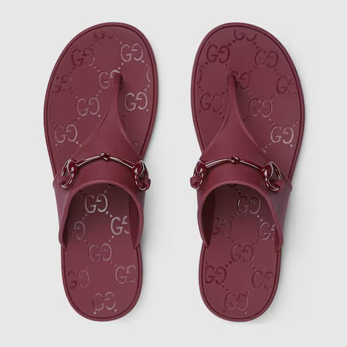 Gucci Horsebit Thong Rubber Sandals