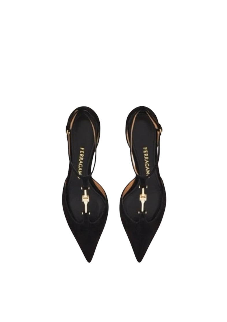 Ferragamo F-Buckle T-Strap Pump