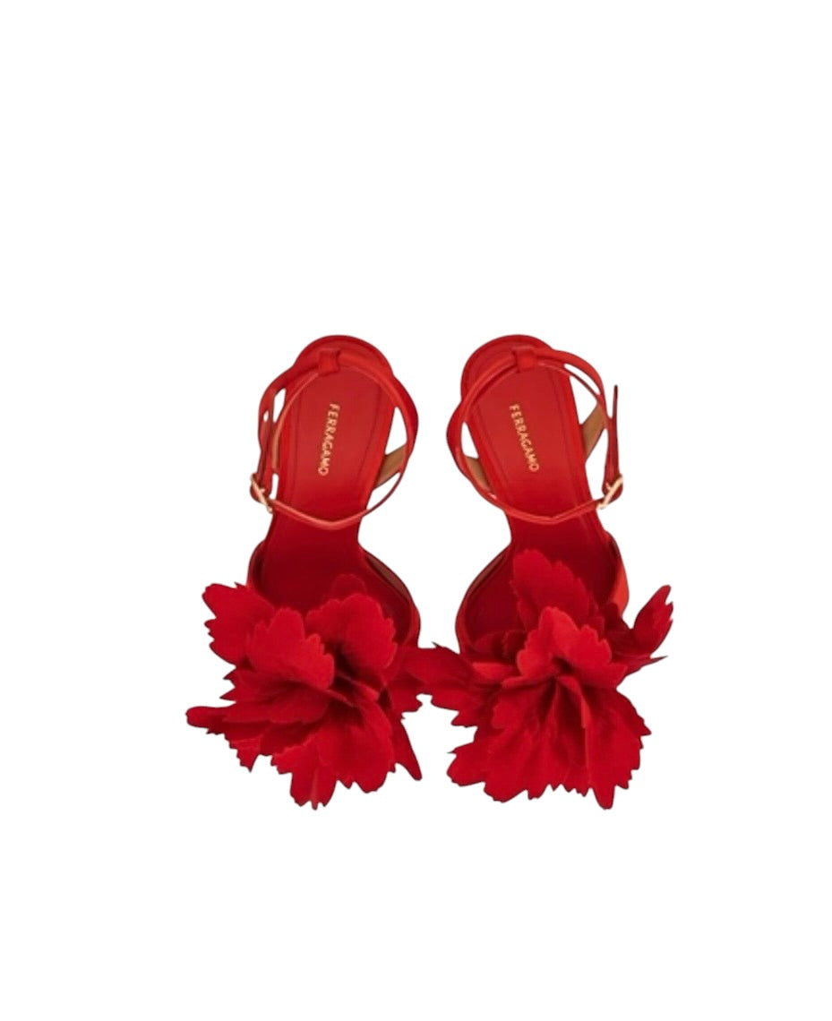 Ferragamo Flower Embellished Sandal