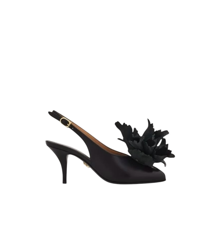Ferragamo Flower Embellished Slingback