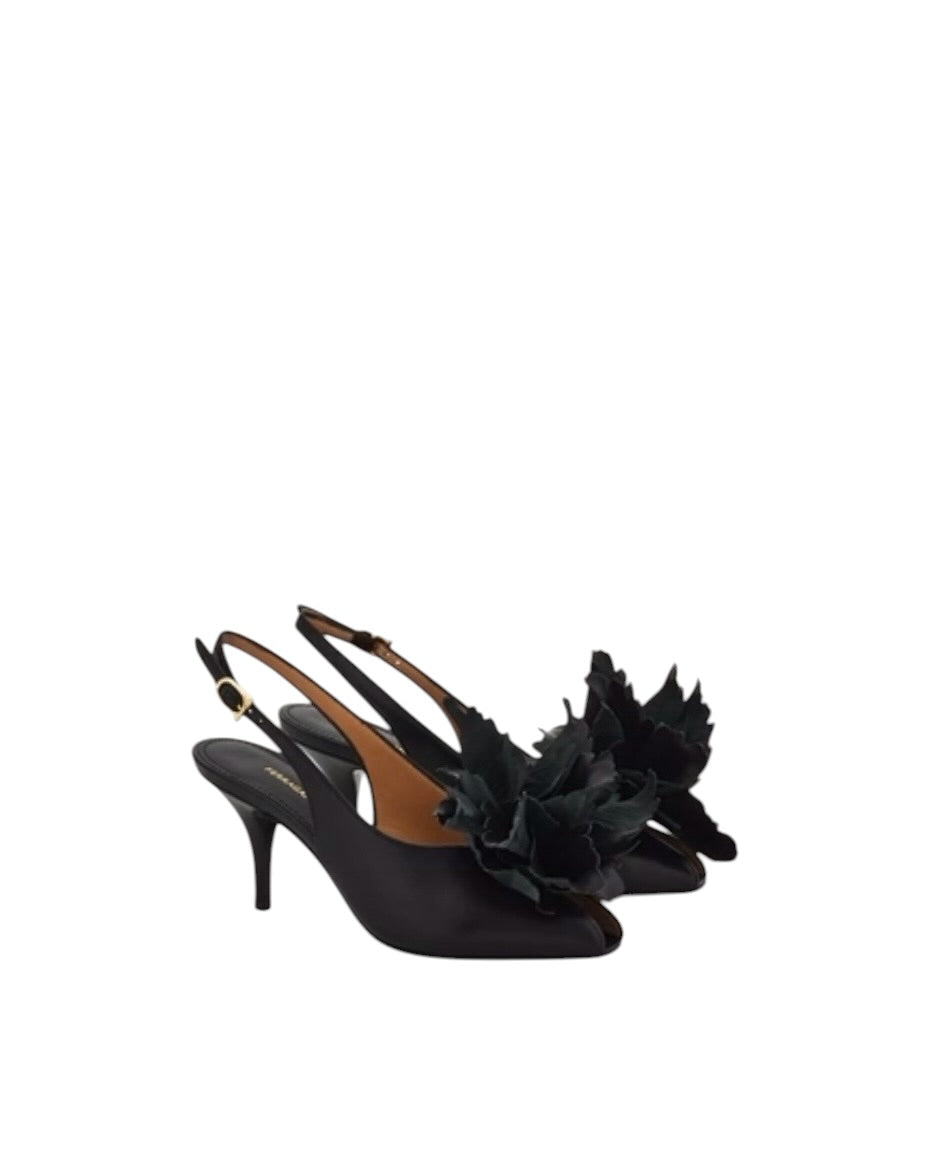 Ferragamo Flower Embellished Slingback