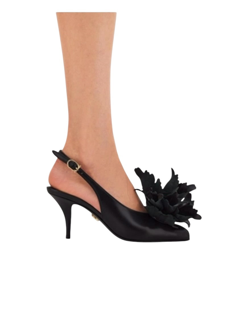 Ferragamo Flower Embellished Slingback