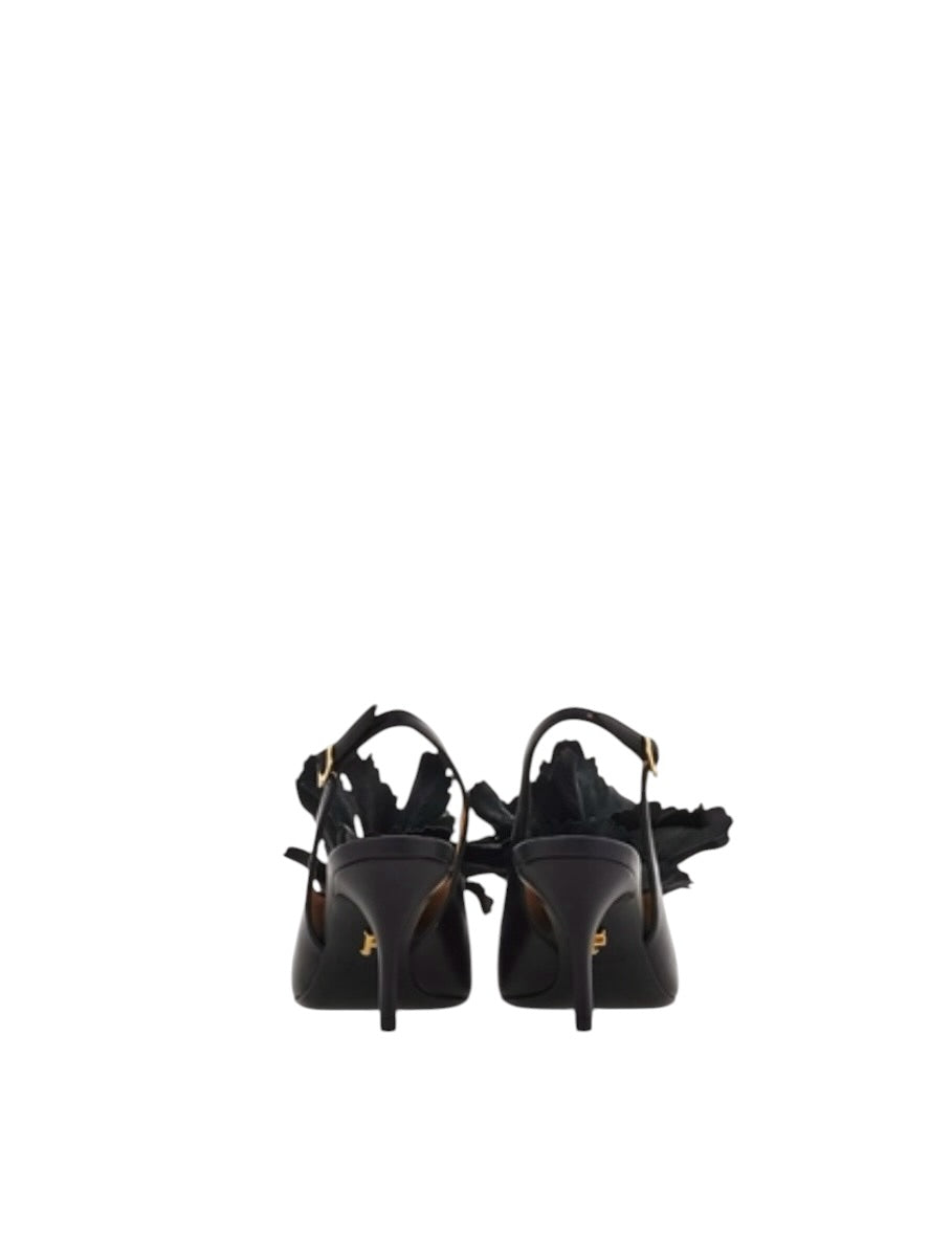 Ferragamo Flower Embellished Slingback