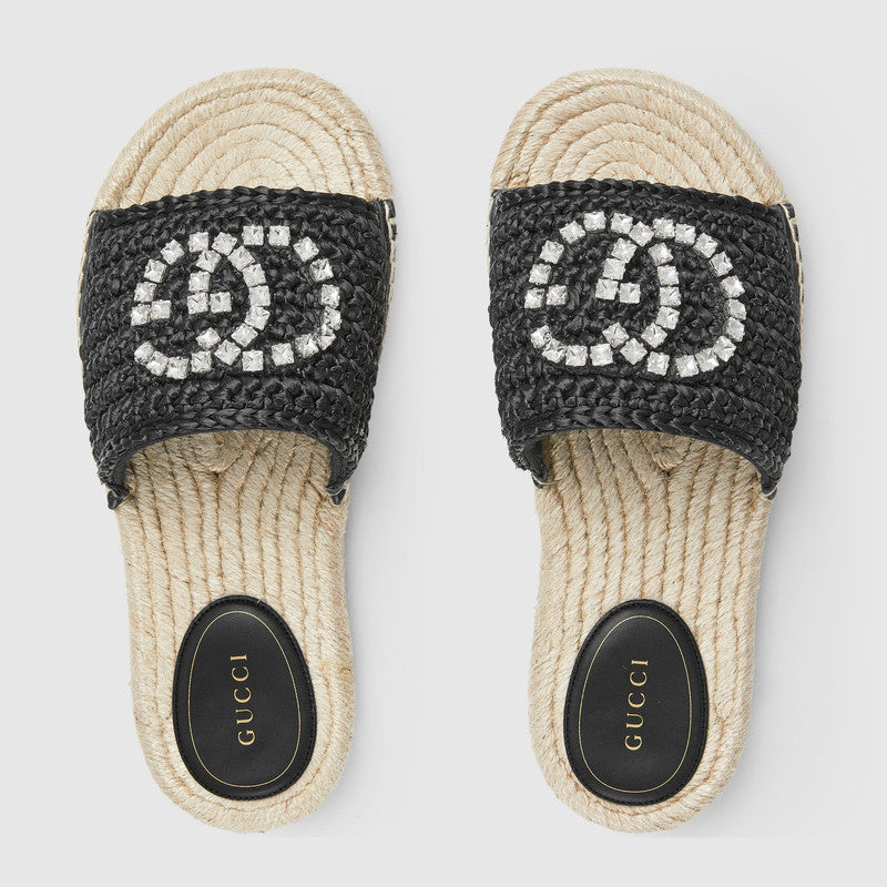 Gucci Crystal Interlocking G Espadriles