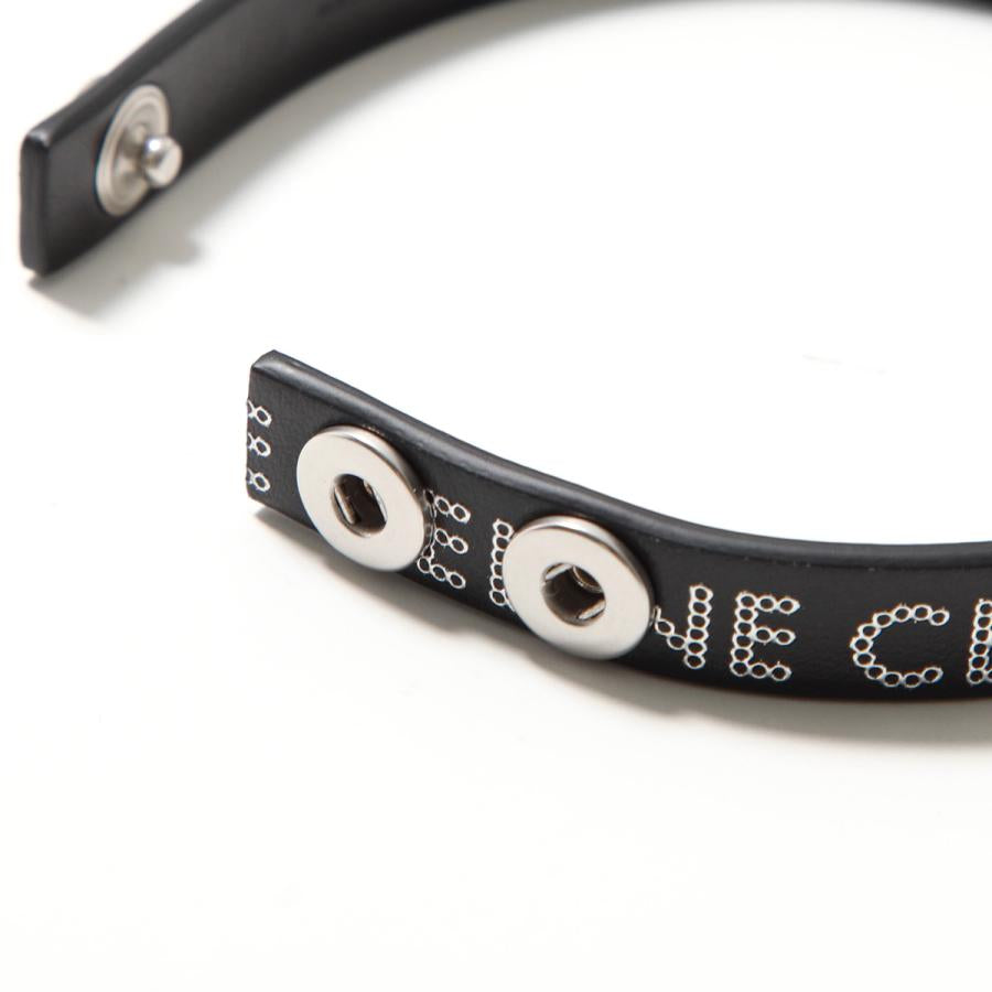 Celine Logo Studs Leather Bracelet