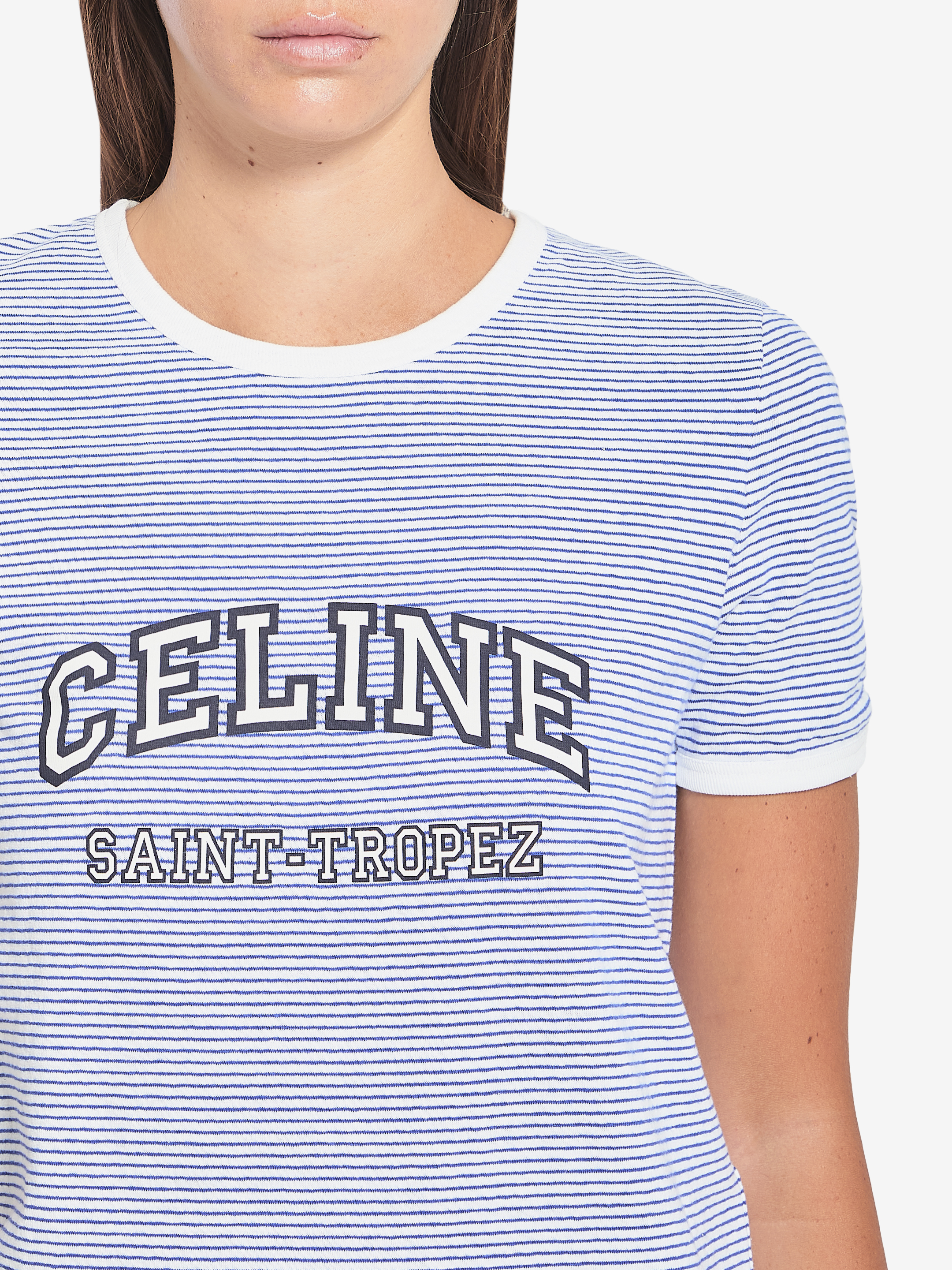CELINE STRIPED COTTON T-SHIRT