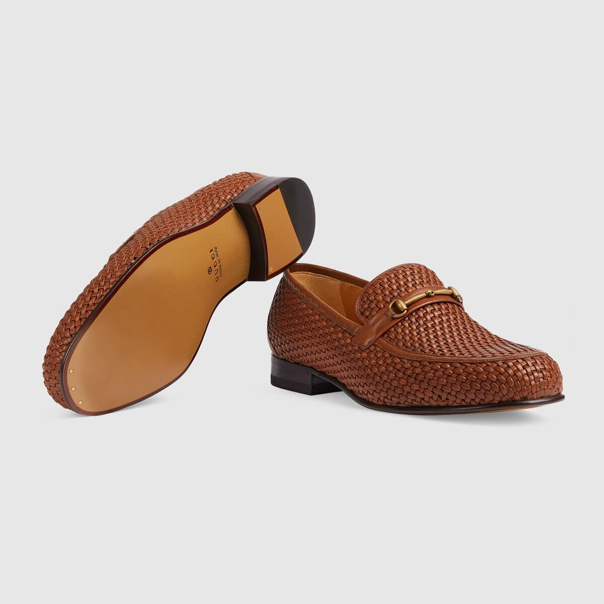 Gucci Horsebit Crochet Leather Loafers