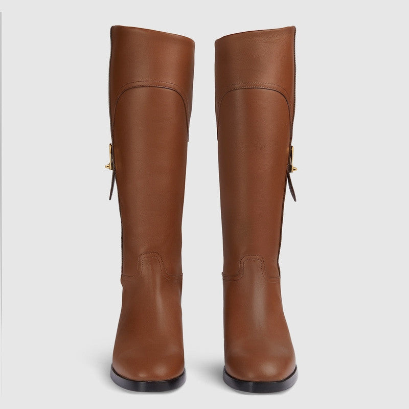 Gucci Clasp and Lock Leather Boots