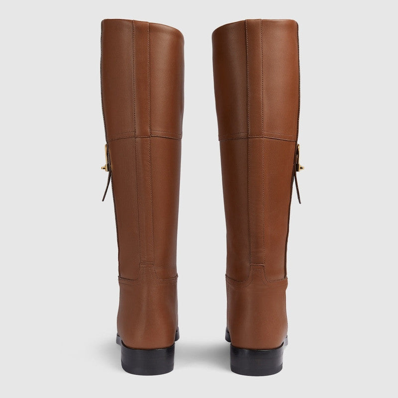 Gucci Clasp and Lock Leather Boots