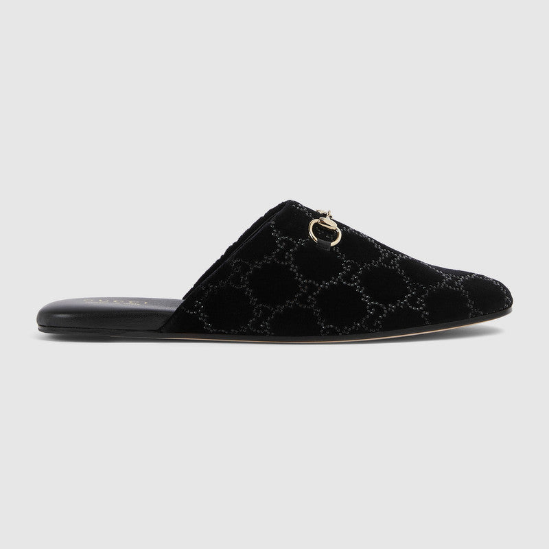 Gucci Horsebit GG Crystal Mules