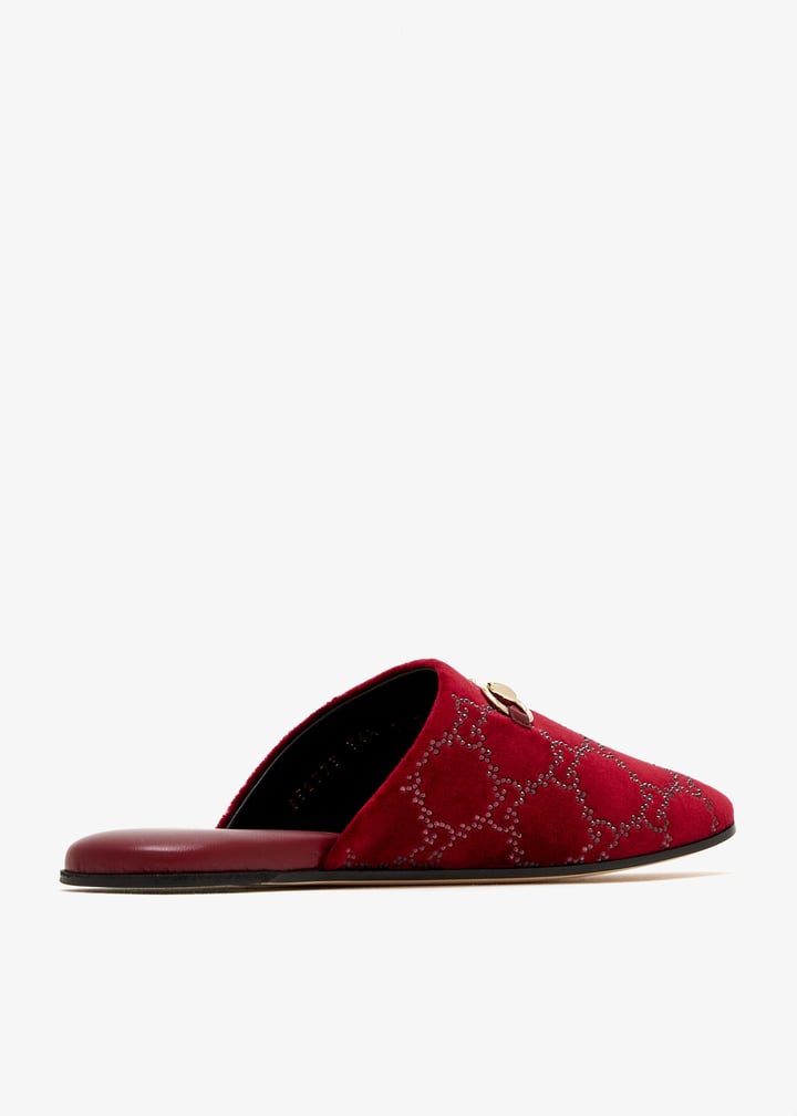 Gucci Horsebit GG Crystal Mules