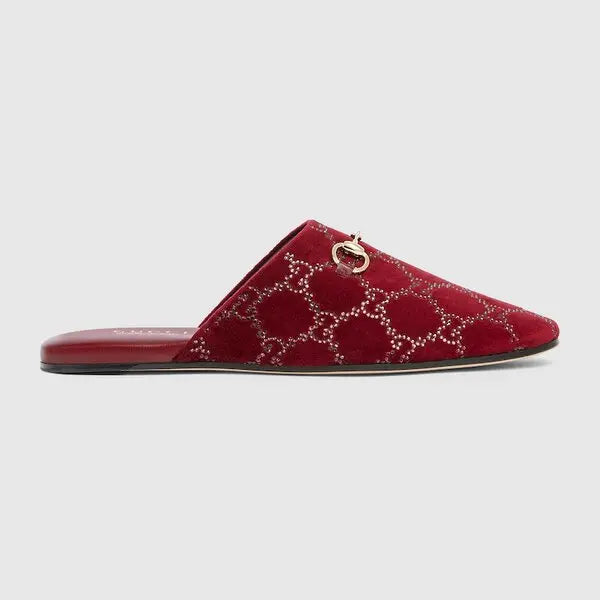 Gucci Horsebit GG Crystal Mules
