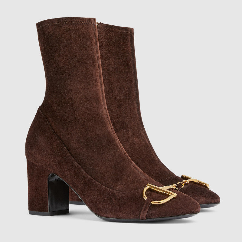 Gucci Half Horsebit Ankle Boots