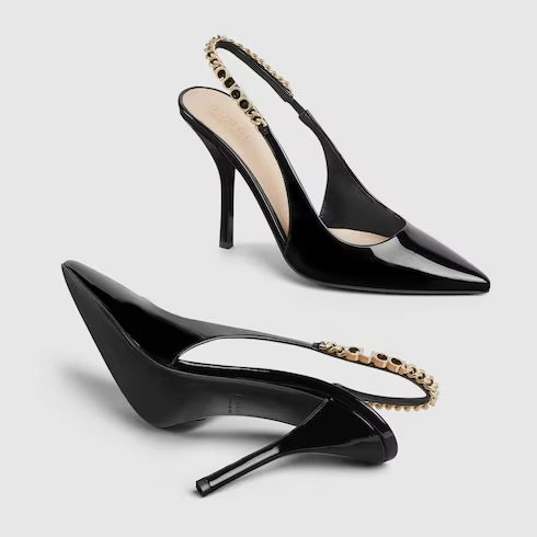 Gucci Signoria Patent Slingbacks Pumps