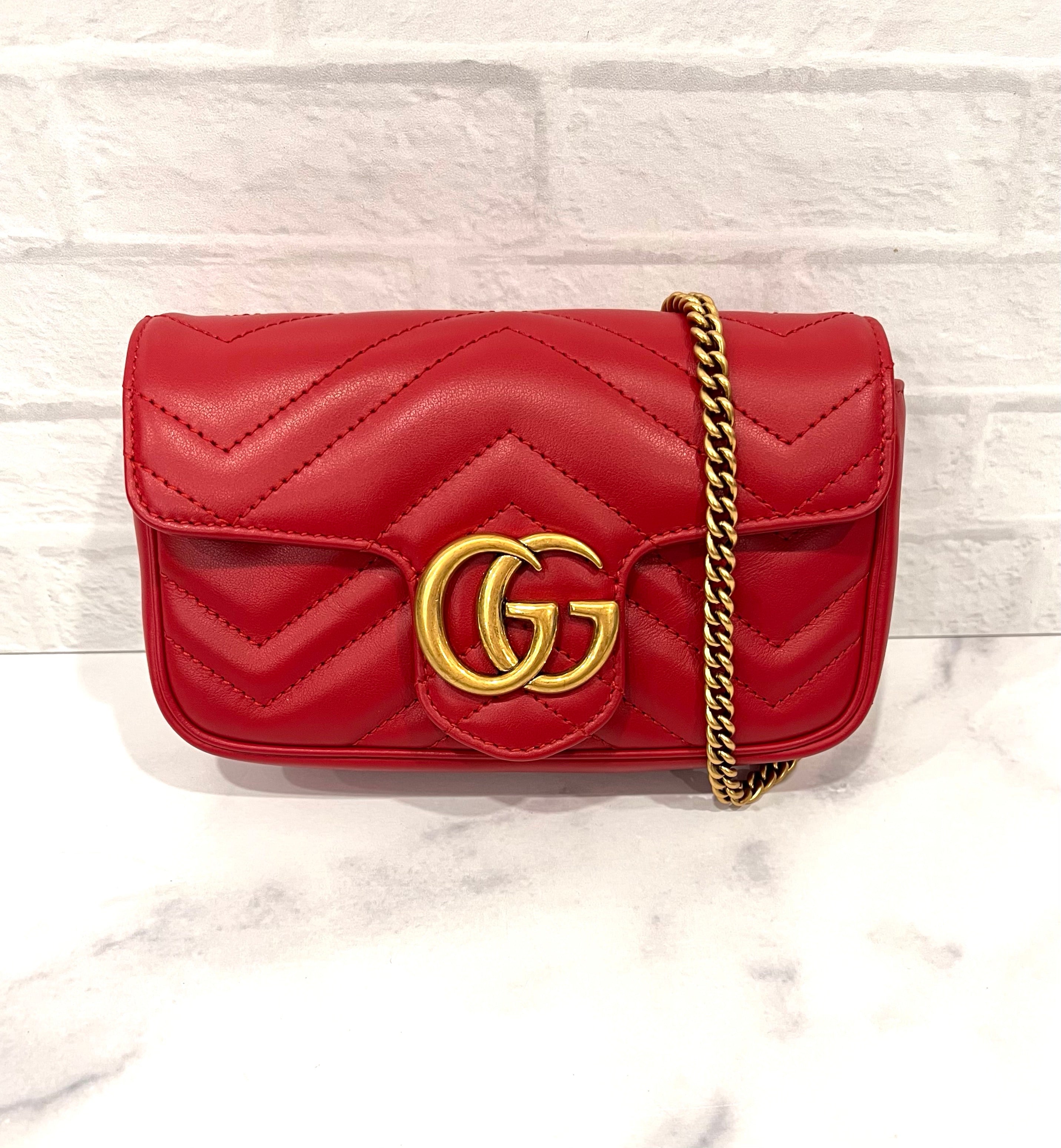 Gucci Marmont Double G Leather Crossbody Bag