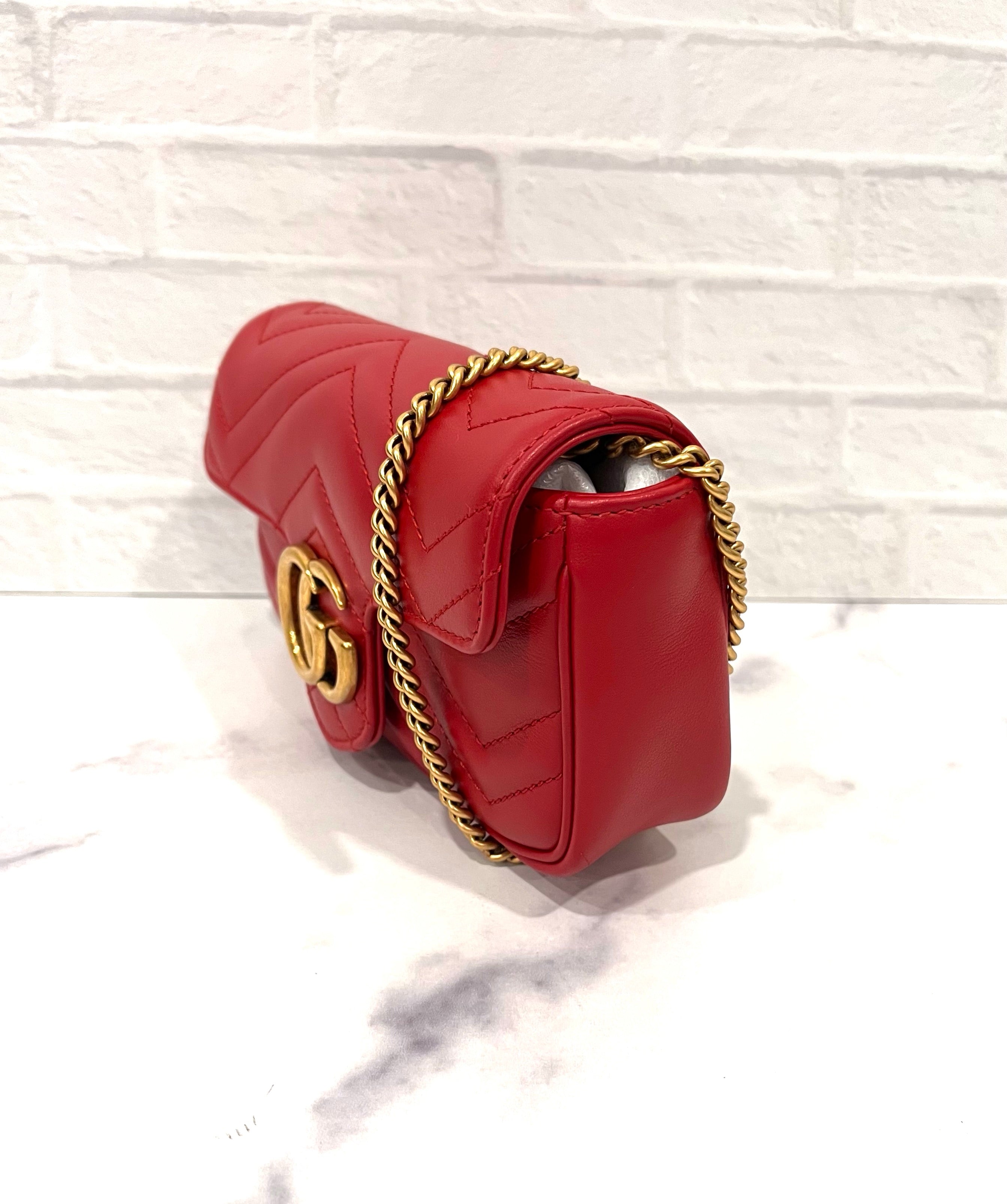 Gucci Marmont Double G Leather Crossbody Bag