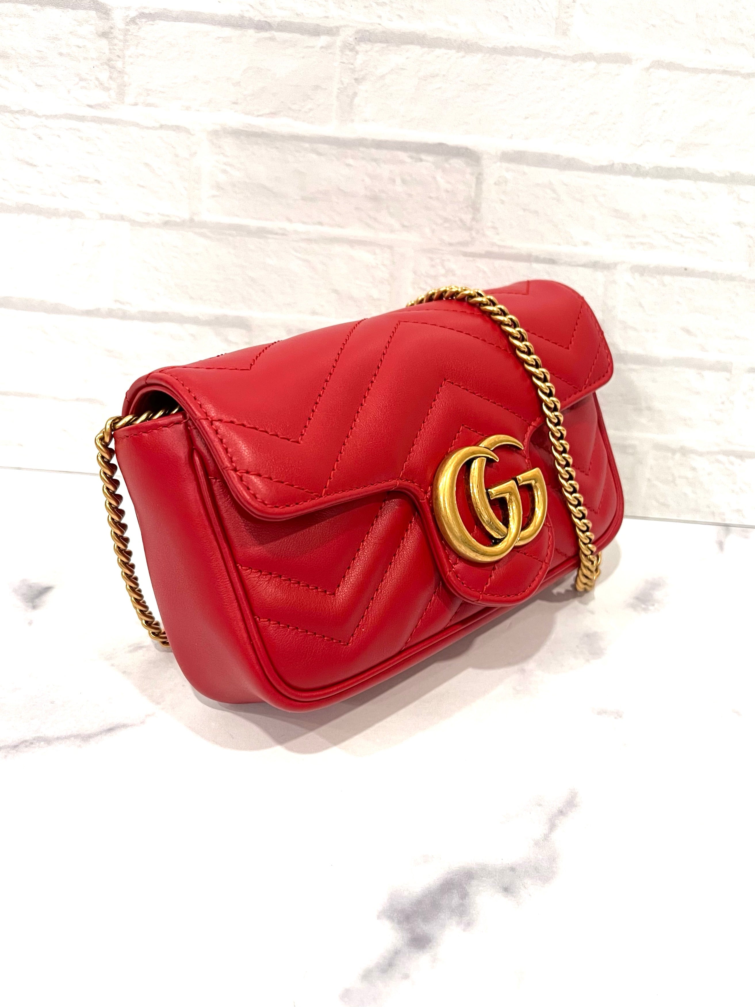 Gucci Marmont Double G Leather Crossbody Bag