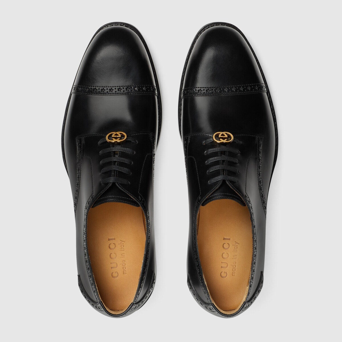 Gucci Brogue Details Lace Up Shoes