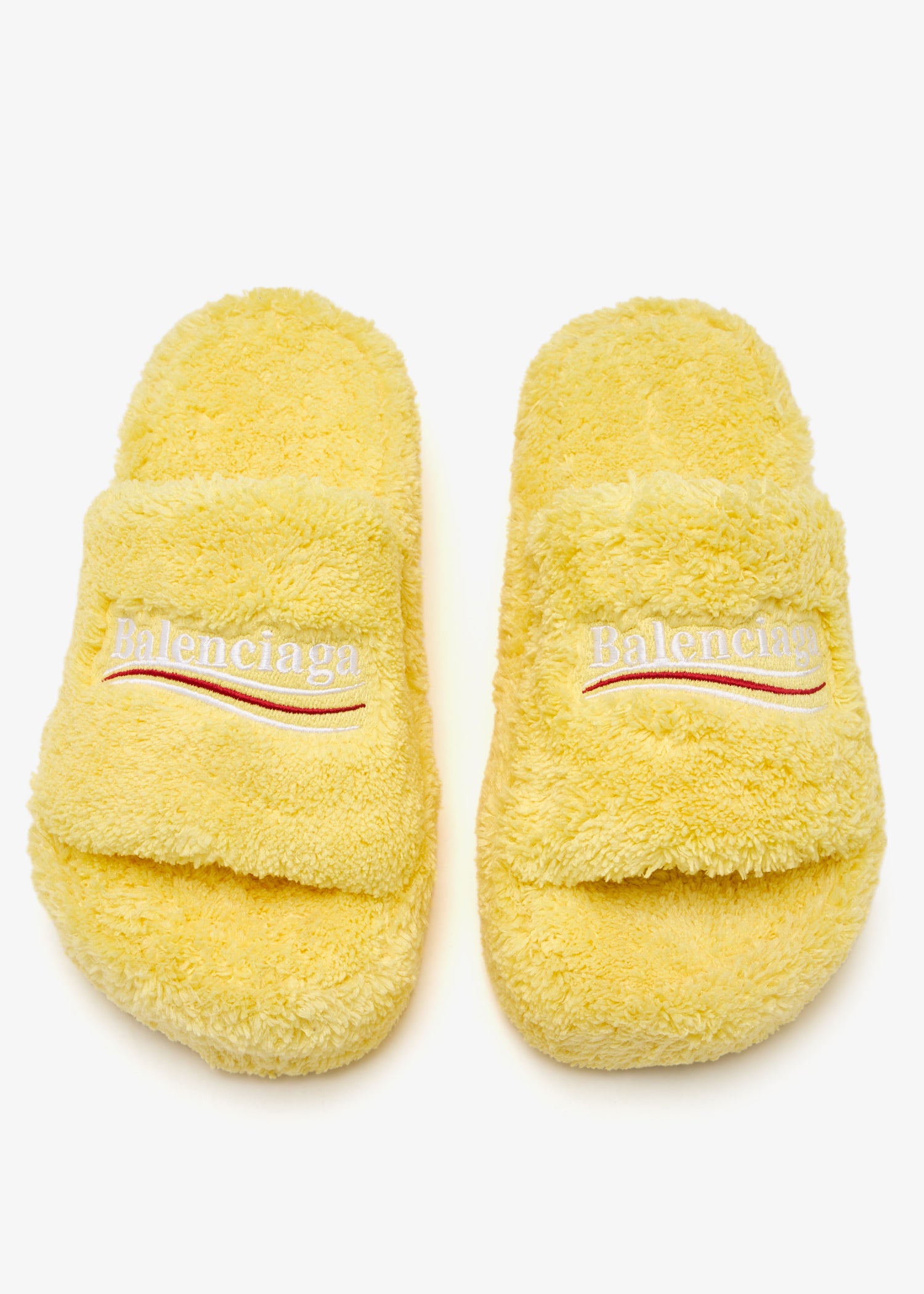 Balenciaga Furry Logo Platform Sandals
