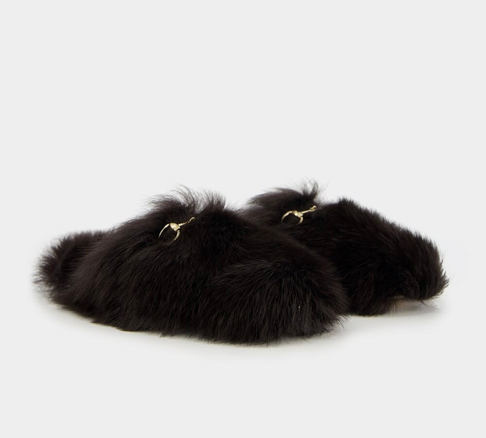 Gucci Horsebit Shearling Slippers