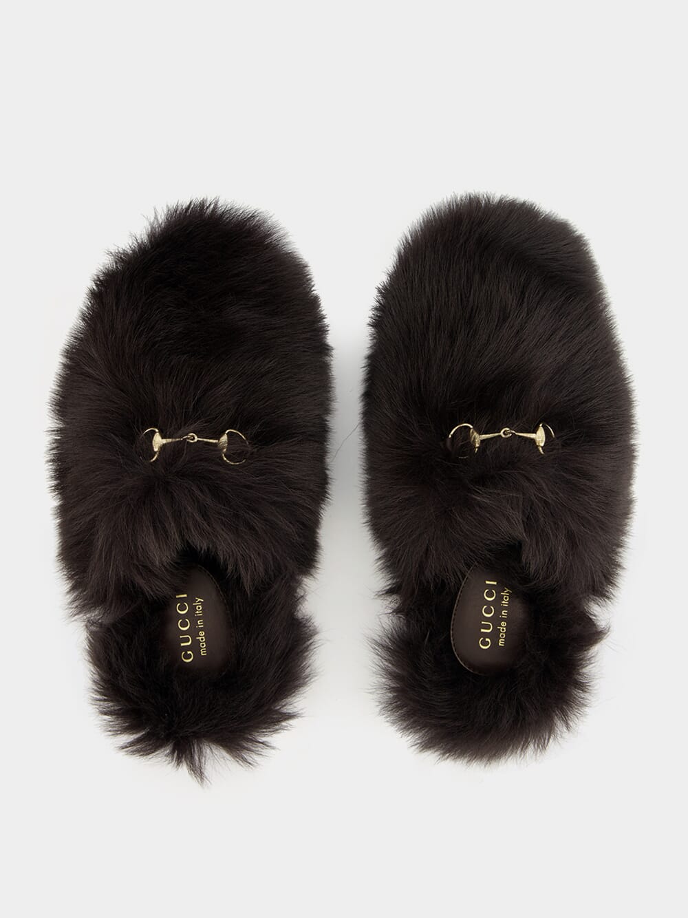 Gucci Horsebit Shearling Slippers