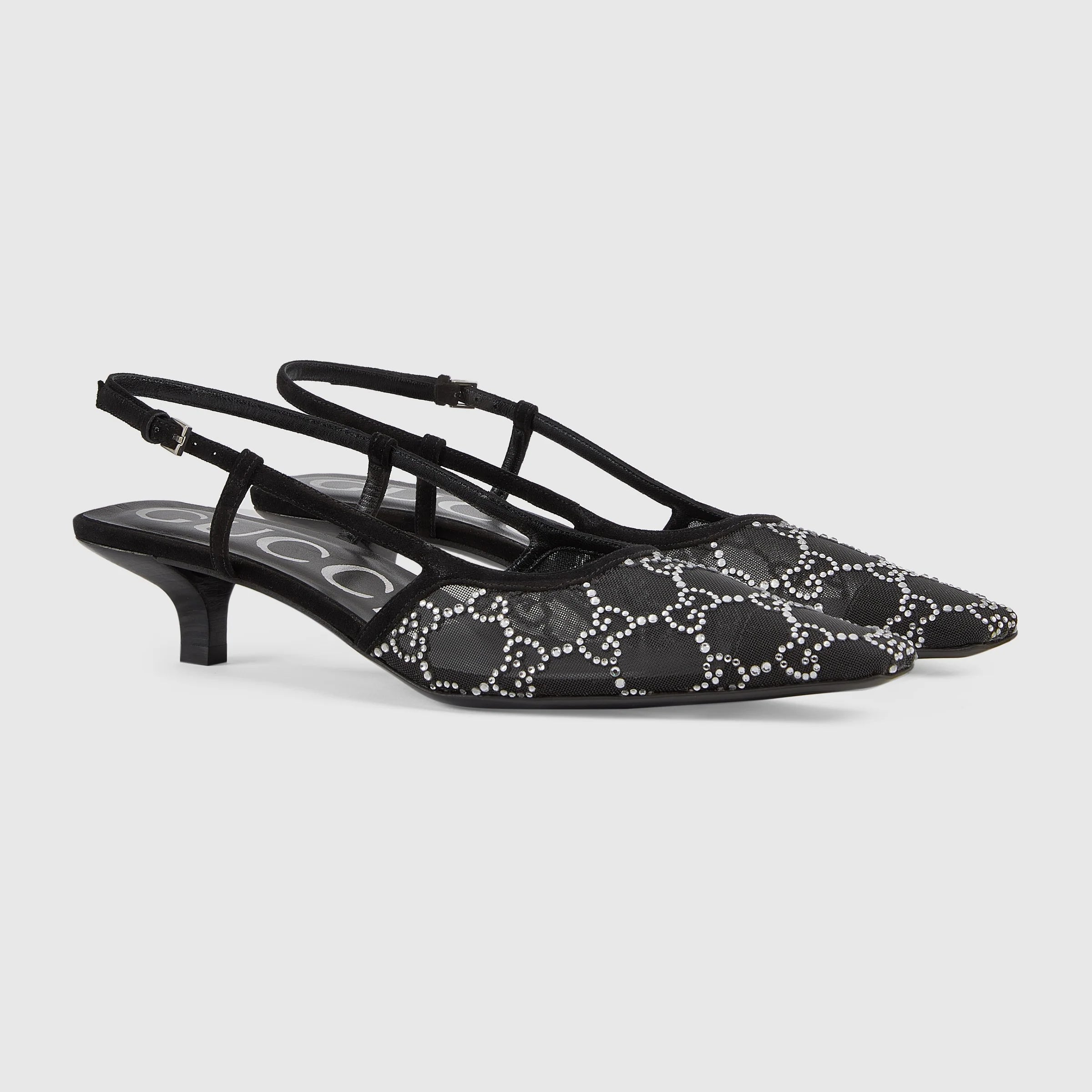 Gucci GG Crystal Slingback Pumps